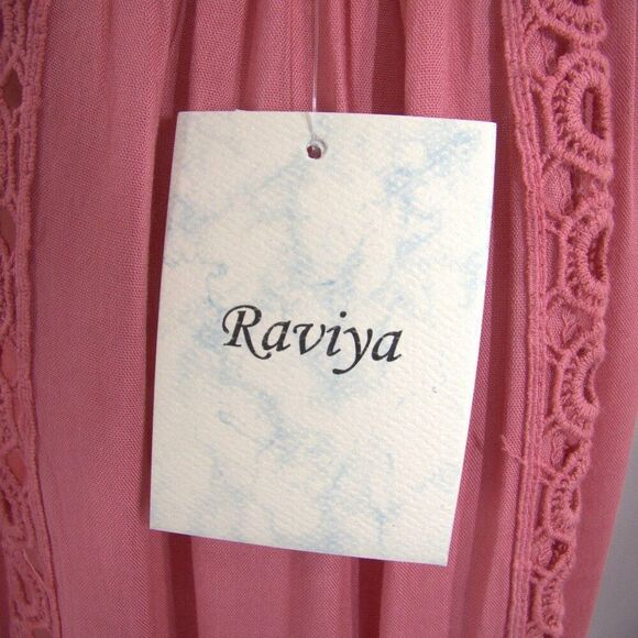 NWT Raviya Pink Boho Crochet Swimsuit Coverup Dress Size M - Picture 7 of 10
